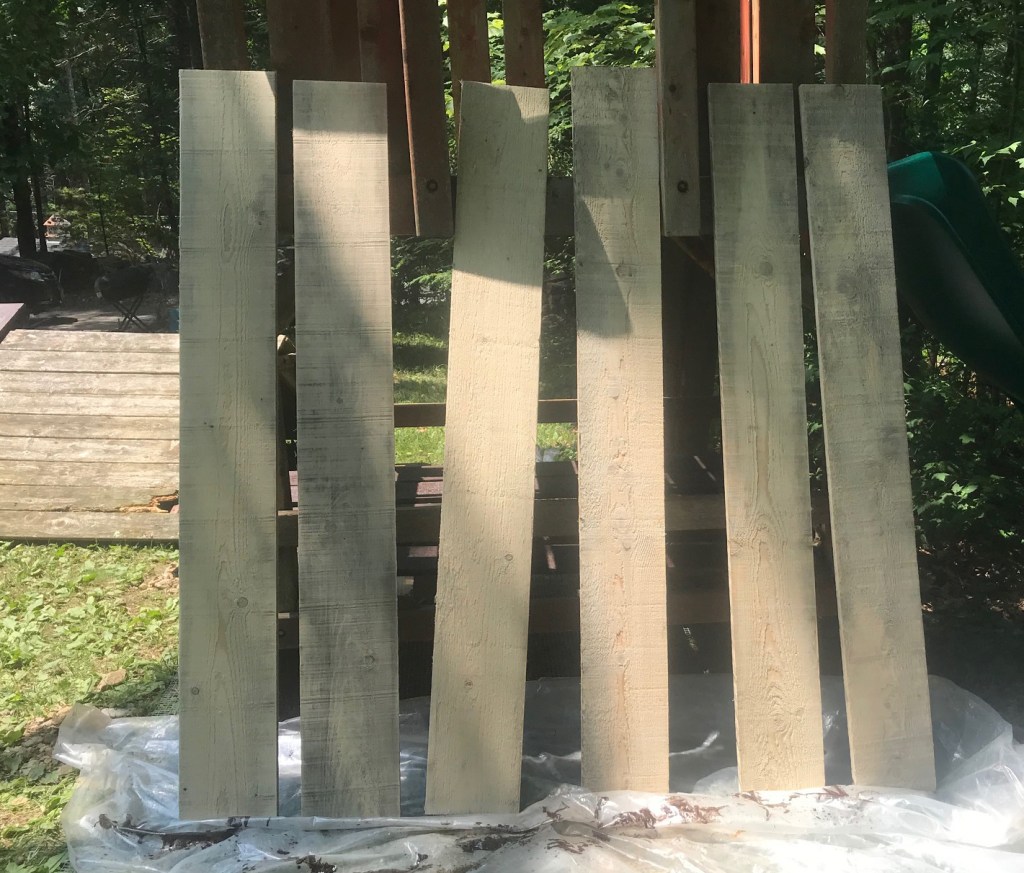 6 raw boards, sanded and ready to stain