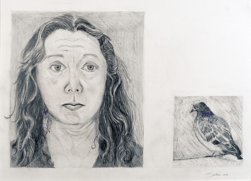 Self portrait with pigeon